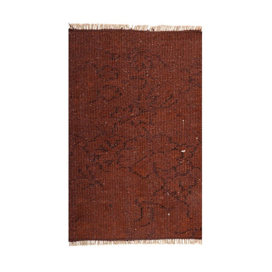 Authentic Turkish Vintage Brown Color Hand Woven Rug